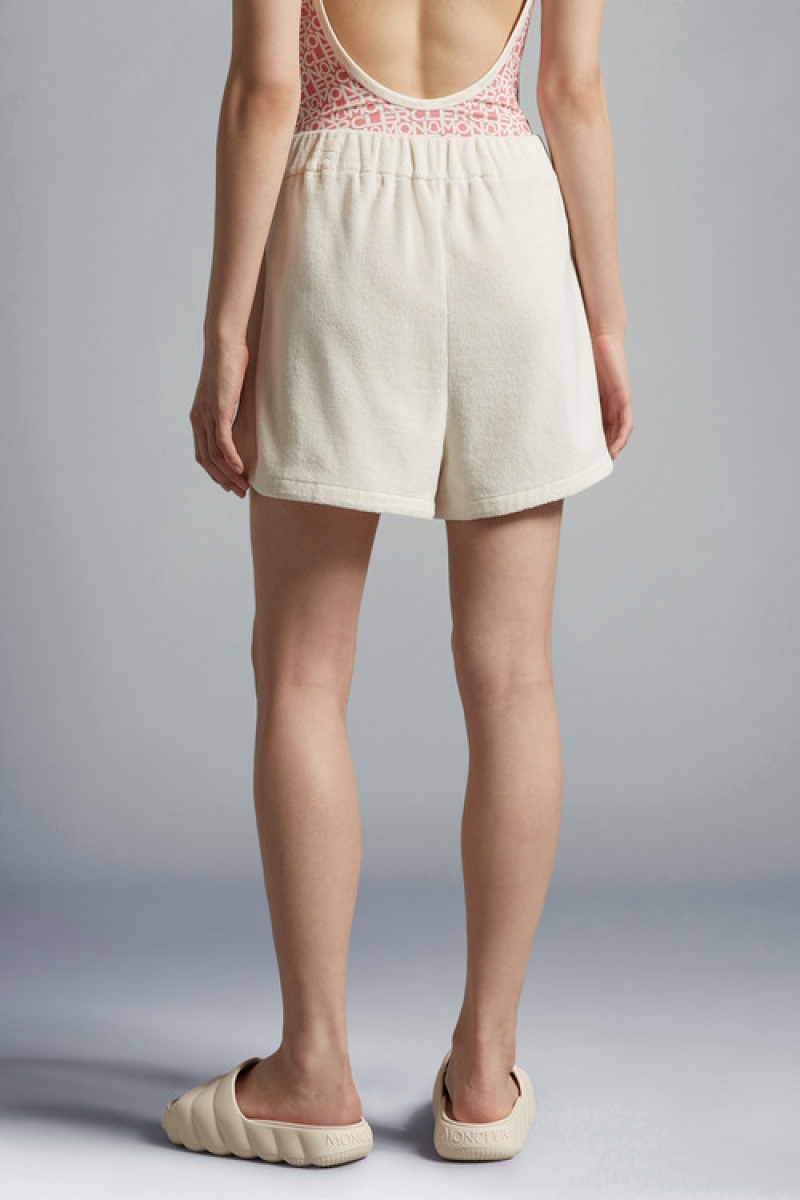 Short Moncler Terrycloth Mujer Blancos | CZOI-63894