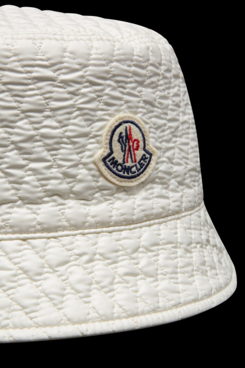 Sombreros Moncler Acolchado Bucket Mujer Blancos | SPCJ-51280