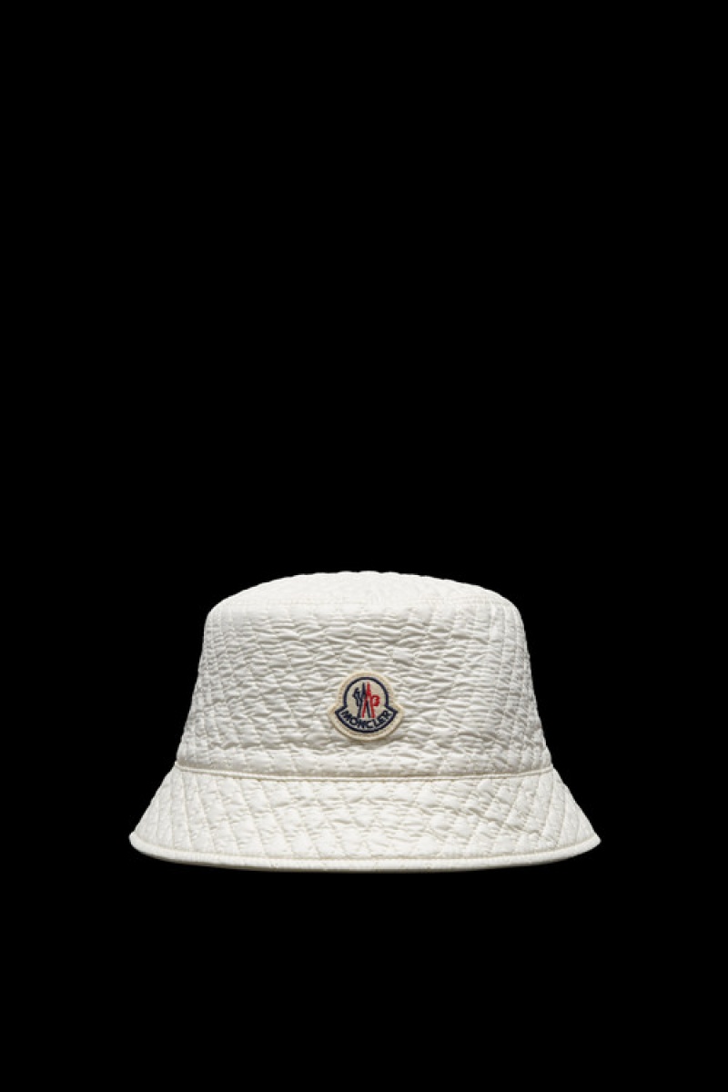 Sombreros Moncler Acolchado Bucket Mujer Blancos | SPCJ-51280