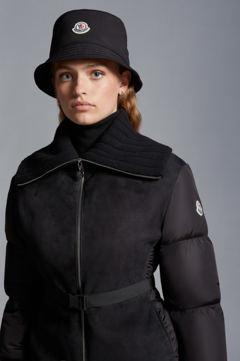 Sombreros Moncler Algodon Bucket Mujer Negros | OTKC-76942