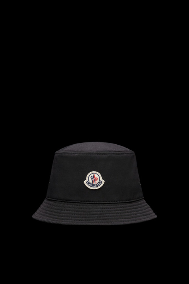 Sombreros Moncler Algodon Bucket Mujer Negros | OTKC-76942