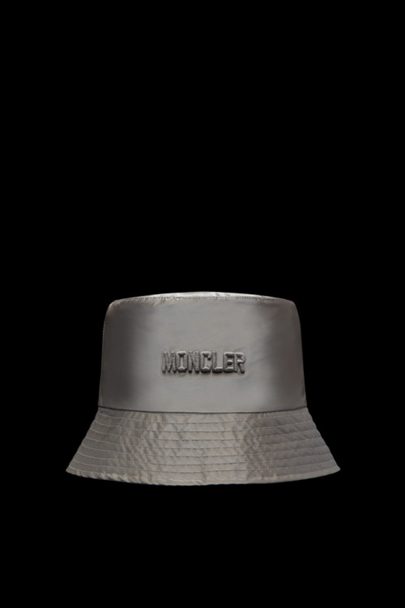 Sombreros Moncler Coated Nylon Bucket Mujer Plateados | QTHM-79541