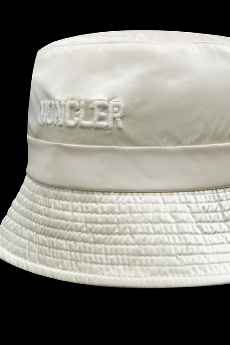 Sombreros Moncler Coated Nylon Bucket Mujer Blancos | DLMH-59342