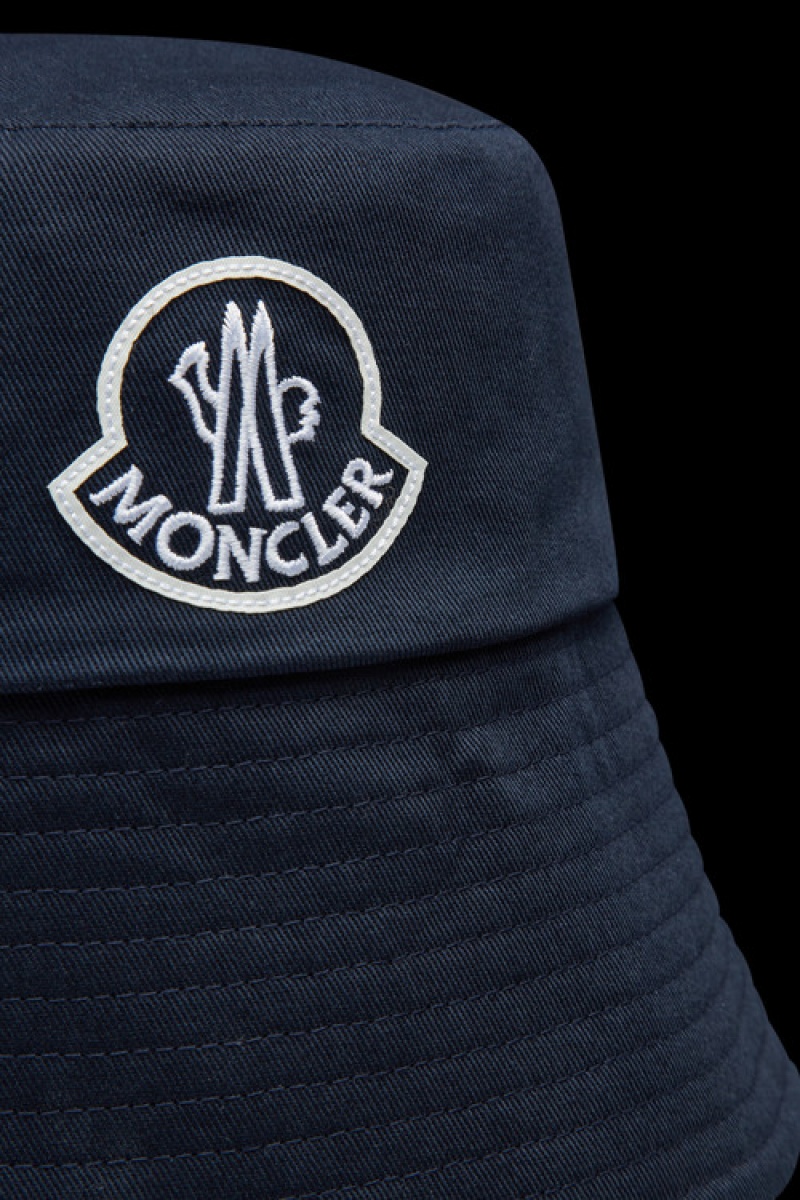 Sombreros Moncler Embroidered Logo Bucket Mujer Azul Marino Azules | BQXN-28376