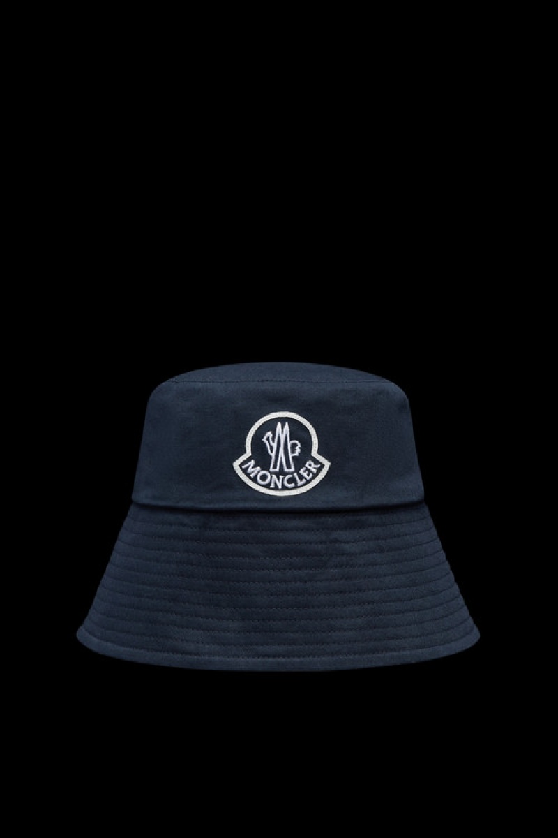 Sombreros Moncler Embroidered Logo Bucket Mujer Azul Marino Azules | BQXN-28376