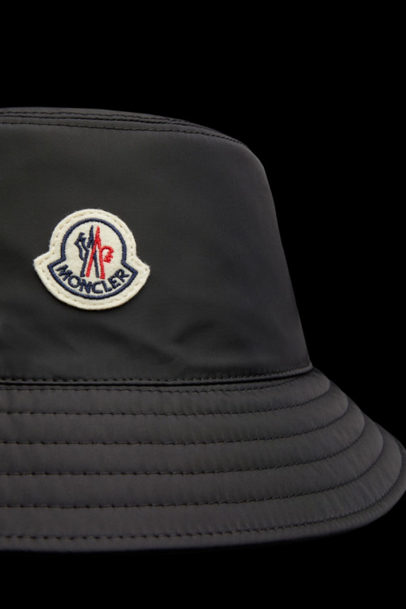 Sombreros Moncler Logo Bucket Hombre Negros | FXTU-60427