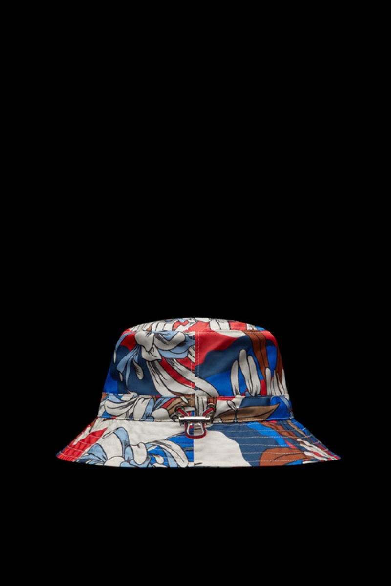 Sombreros Moncler Printed Bucket Hombre Azules Blancos Rojos | DXKV-07612