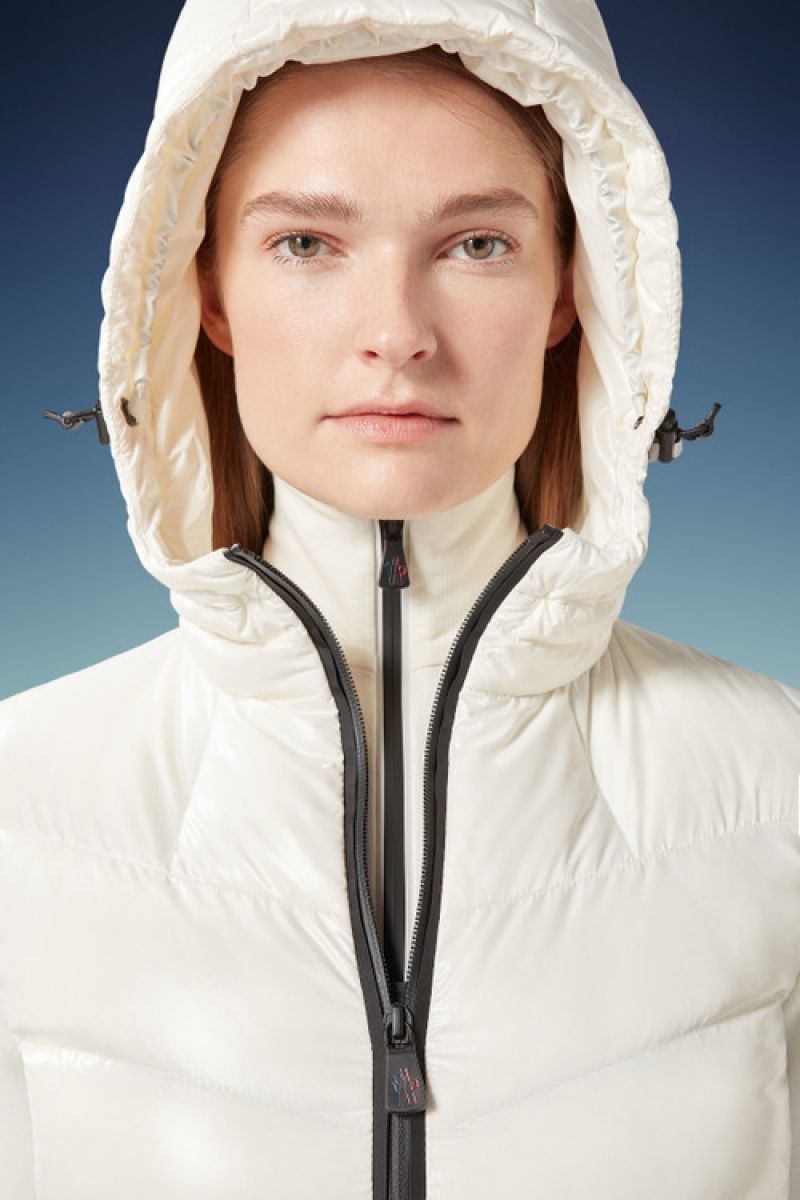 Sudadera con Capucha Moncler Acolchado Fleece Mujer Blancos | EISL-83209