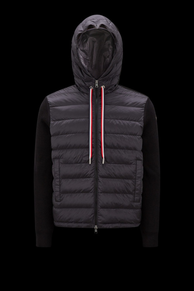 Sudadera con Capucha Moncler Acolchado Hombre Negros | IVGM-36147