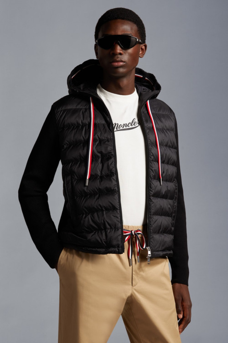 Sudadera con Capucha Moncler Acolchado Hombre Negros | IVGM-36147