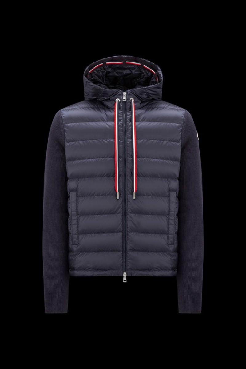 Sudadera con Capucha Moncler Acolchado Hombre Azul Marino Azules | FGTI-68547