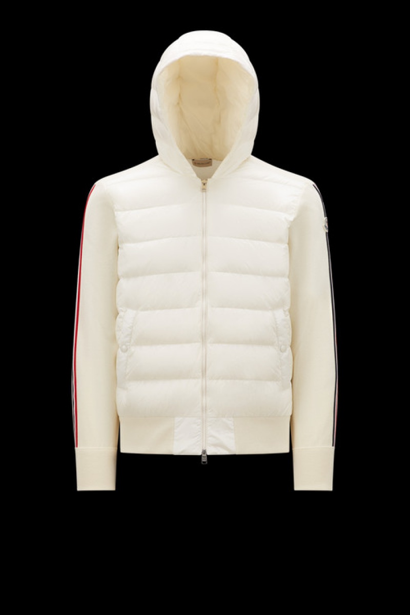 Sudadera con Capucha Moncler Acolchado Lana Hombre Blancos | RDAZ-95341