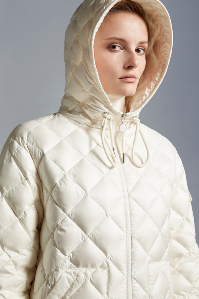 Sudadera con Capucha Moncler Acolchado Mujer Blancos | HYDT-93421