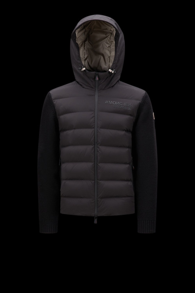 Sudadera con Capucha Moncler Acolchado Zip-up Hombre Negros | VUCS-36051