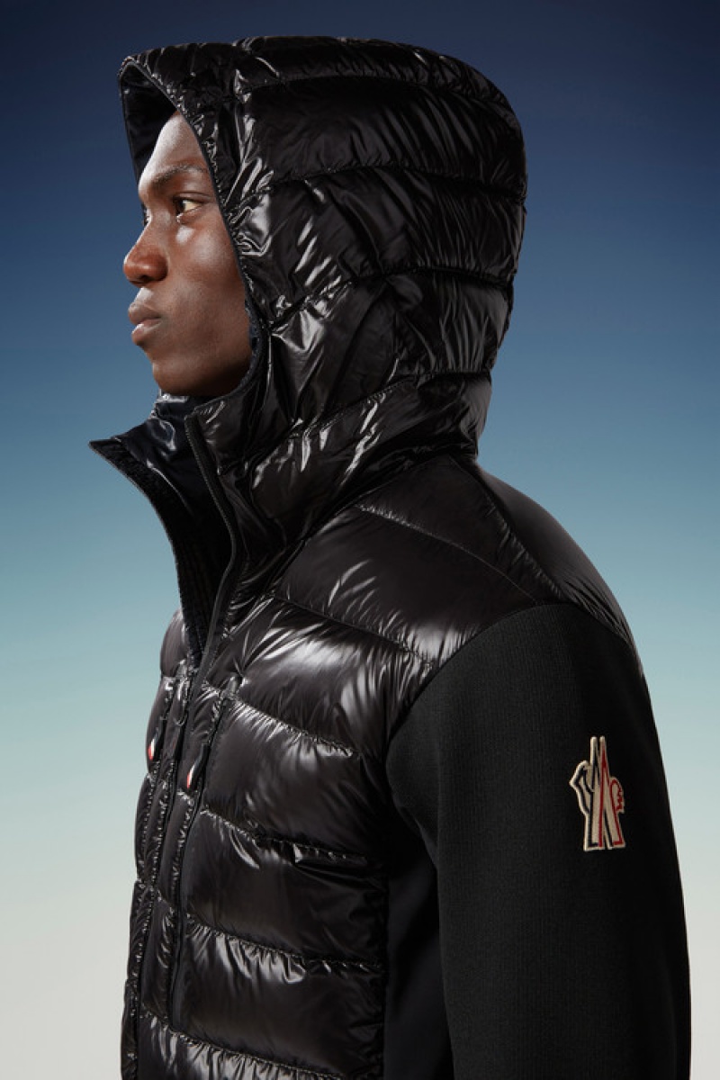 Sudadera con Capucha Moncler Acolchado Zip-up Hombre Negros | XFAZ-81632