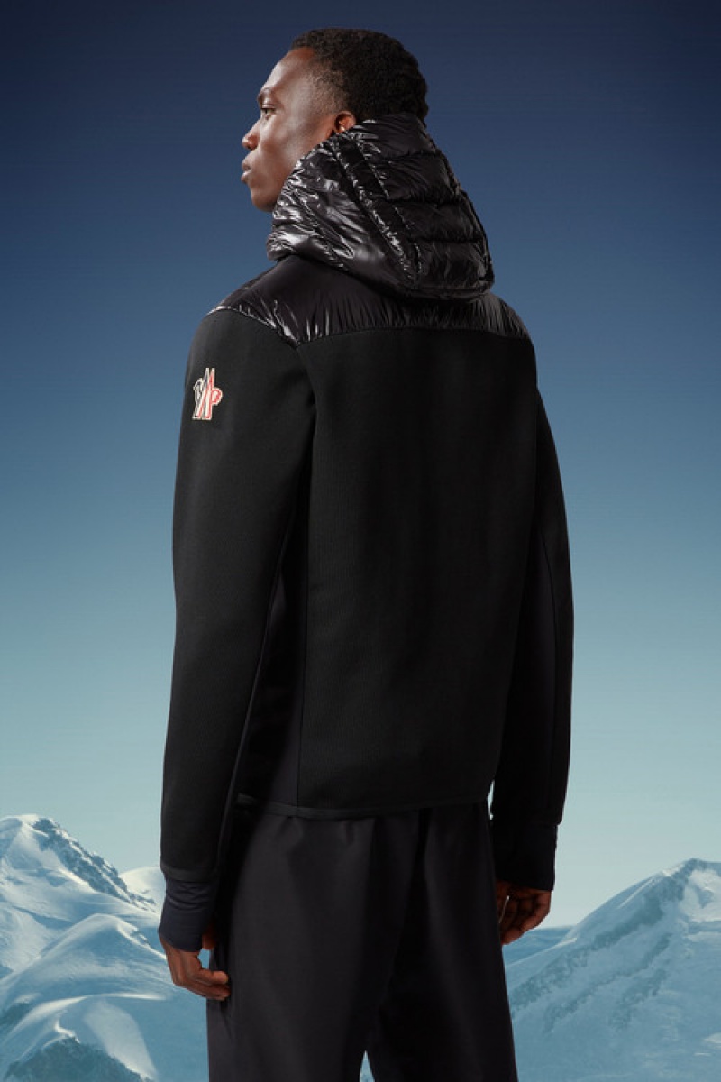 Sudadera con Capucha Moncler Acolchado Zip-up Hombre Negros | XFAZ-81632