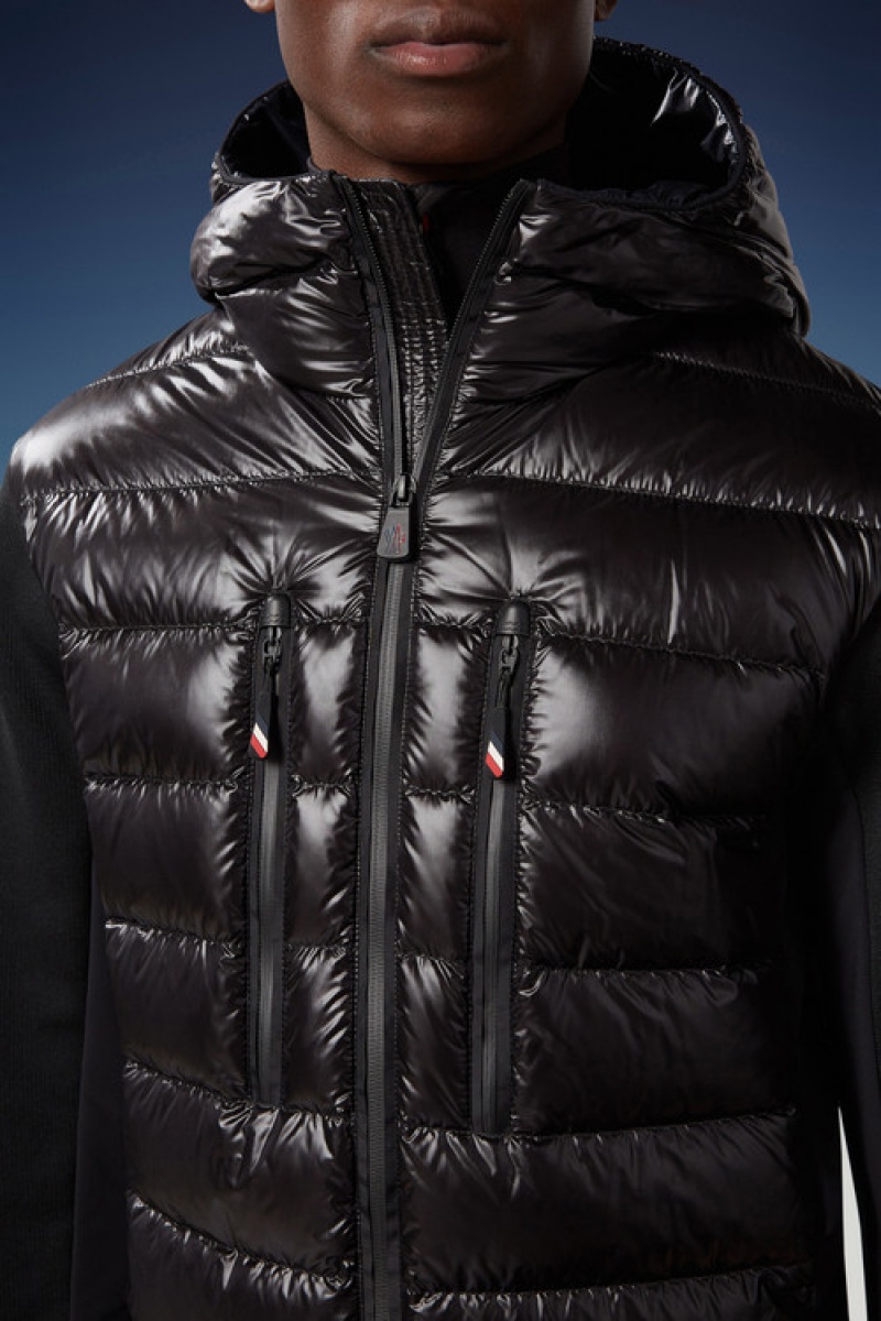 Sudadera con Capucha Moncler Acolchado Zip-up Hombre Negros | XFAZ-81632