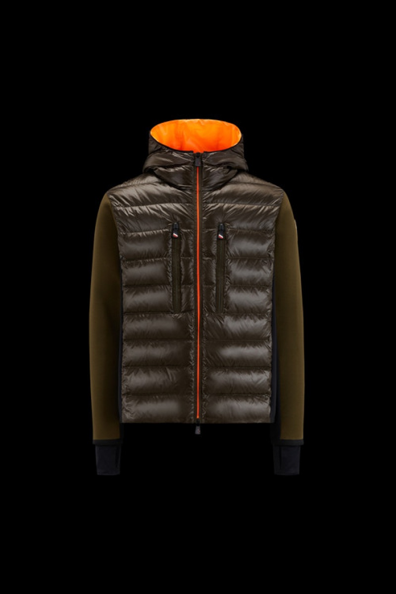 Sudadera con Capucha Moncler Acolchado Zip-up Hombre Verdes | KVAN-90312