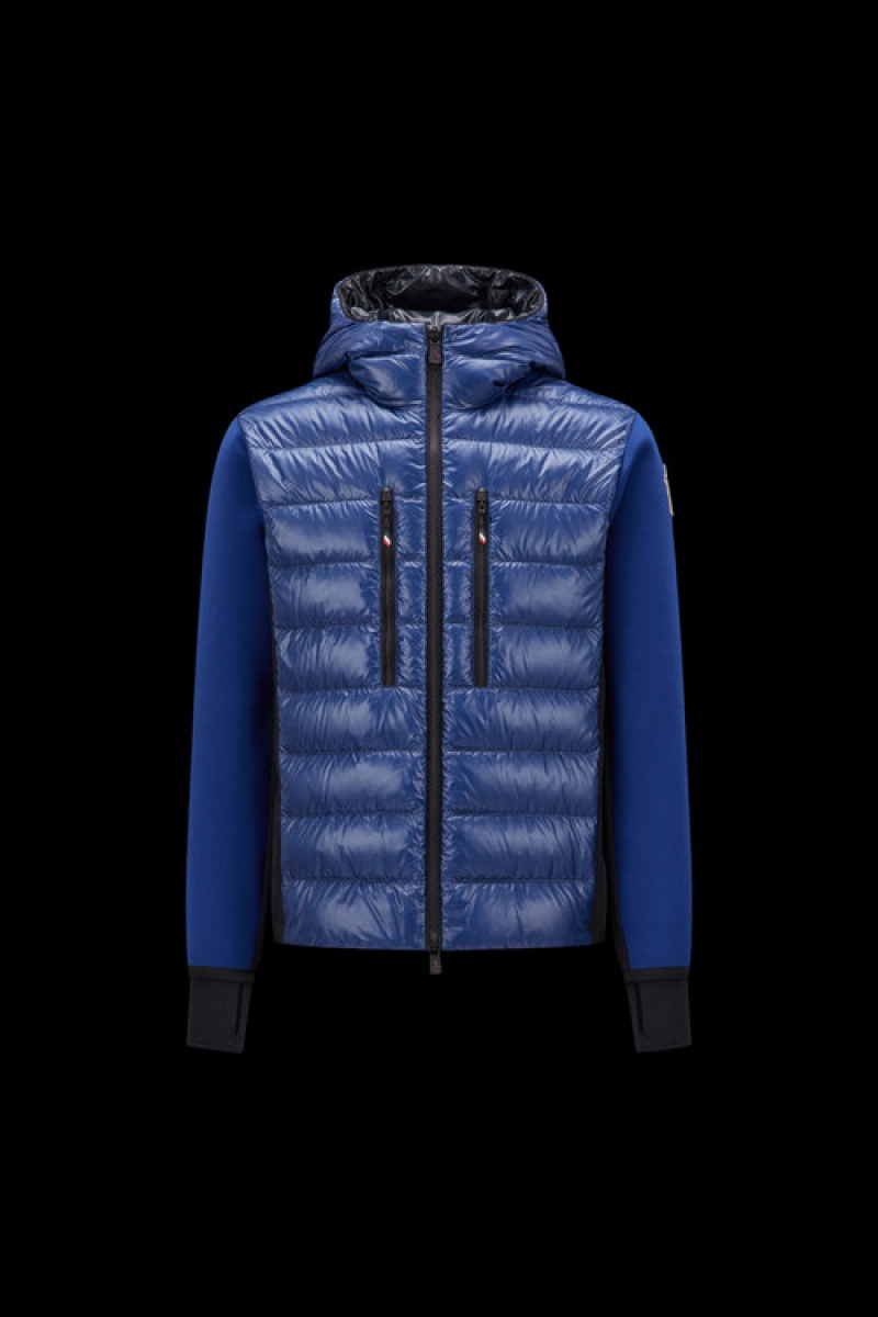 Sudadera con Capucha Moncler Acolchado Zip-up Hombre Azul Rey Azules | PHSA-52438