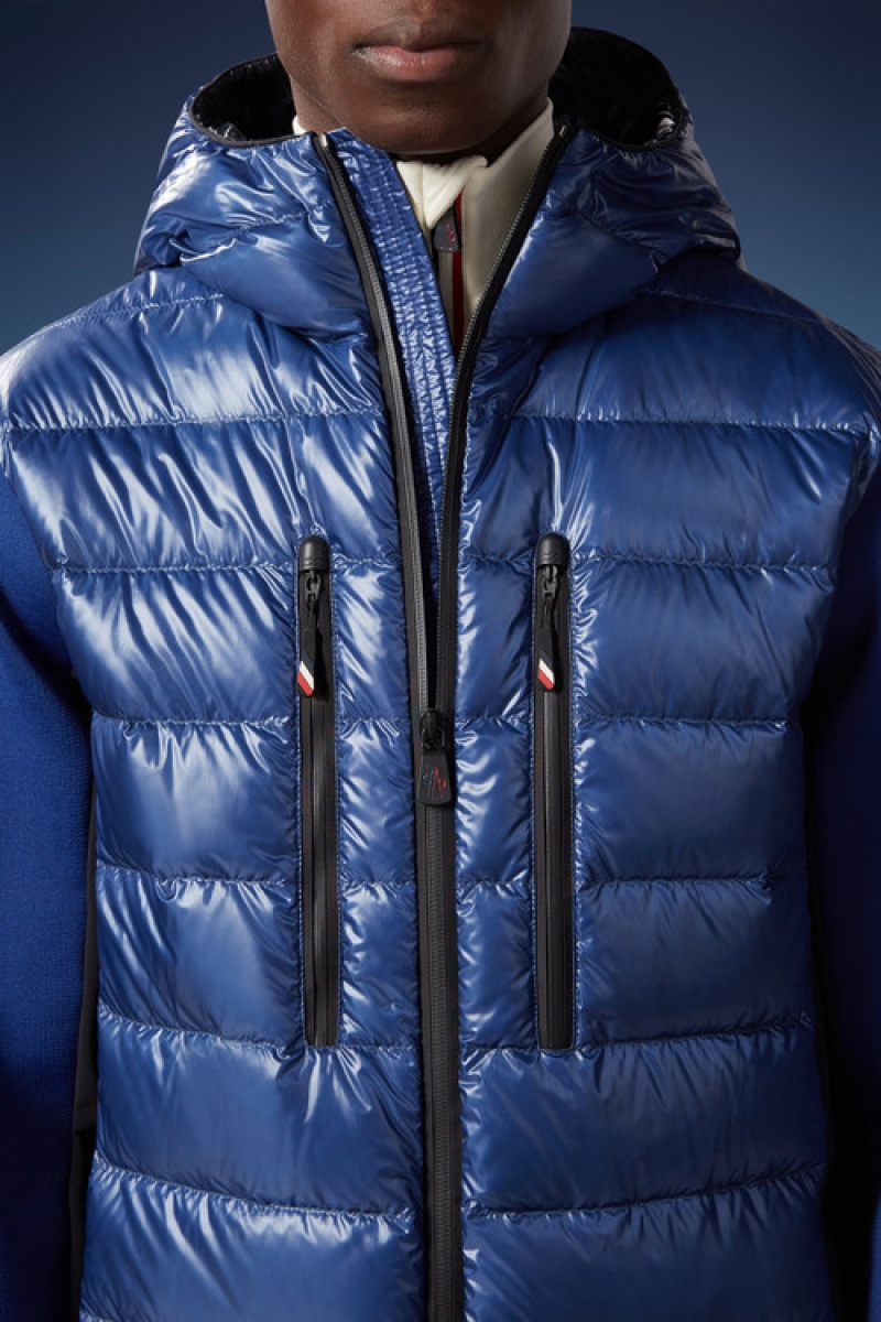 Sudadera con Capucha Moncler Acolchado Zip-up Hombre Azul Rey Azules | PHSA-52438