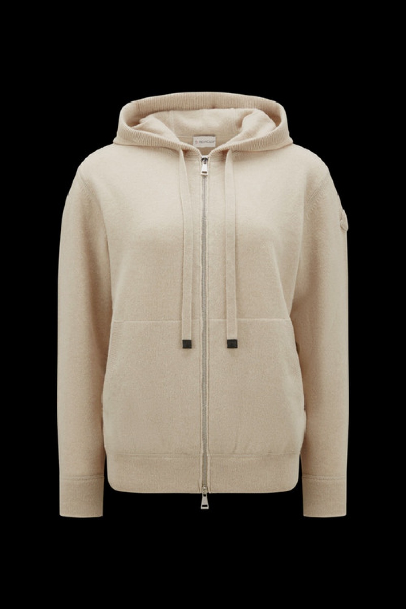 Sudadera con Capucha Moncler Cashmere Blend Mujer Marrom Beige | PXLO-38560