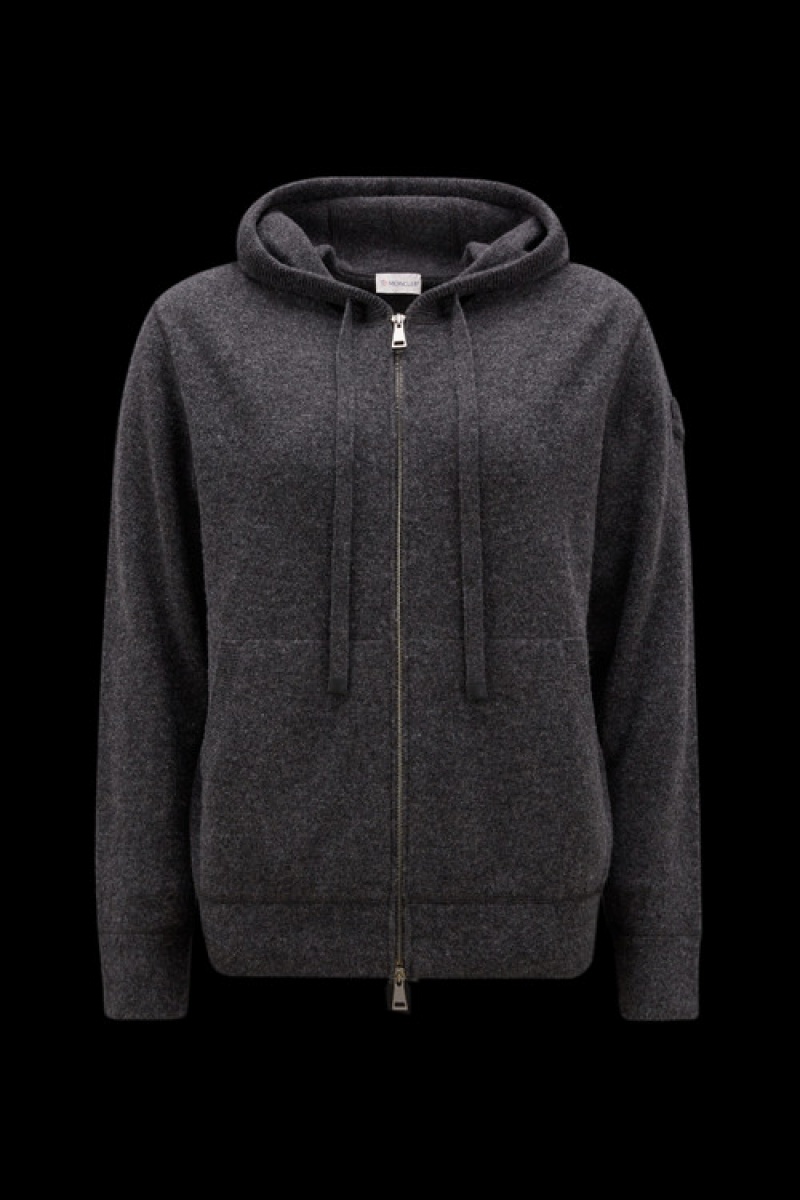 Sudadera con Capucha Moncler Cashmere Blend Mujer Grises Oscuro | HYVG-23901