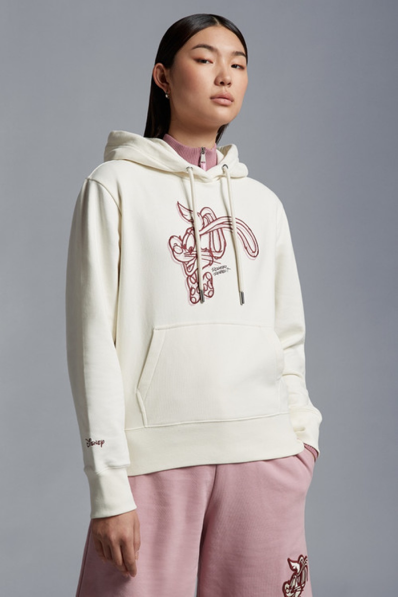 Sudadera con Capucha Moncler Embroidered Mujer Blancos | LRTY-27058