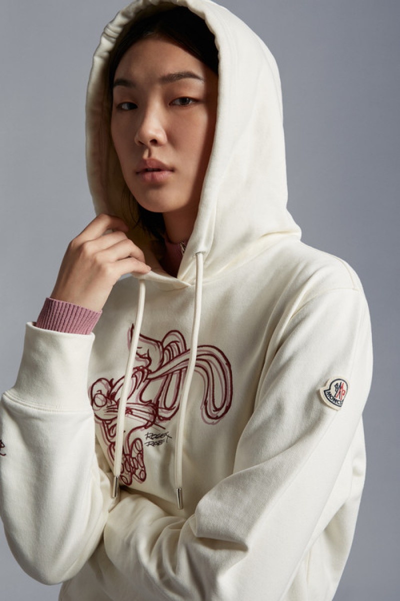 Sudadera con Capucha Moncler Embroidered Mujer Blancos | LRTY-27058