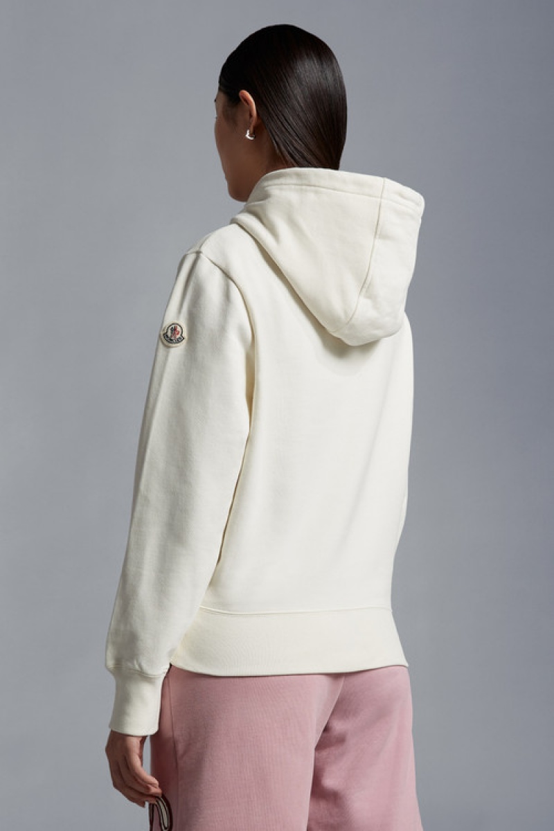 Sudadera con Capucha Moncler Embroidered Mujer Blancos | LRTY-27058