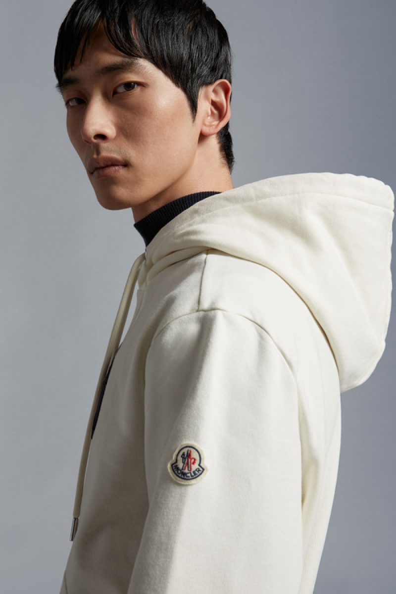 Sudadera con Capucha Moncler Embroidered Fleece Hombre Blancos | YOCS-56041