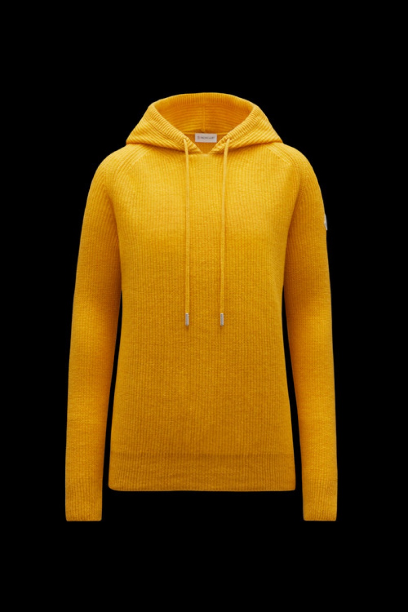 Sudadera con Capucha Moncler Lana & Cashmere Mujer Moutarde Amarillos | SVCE-84092