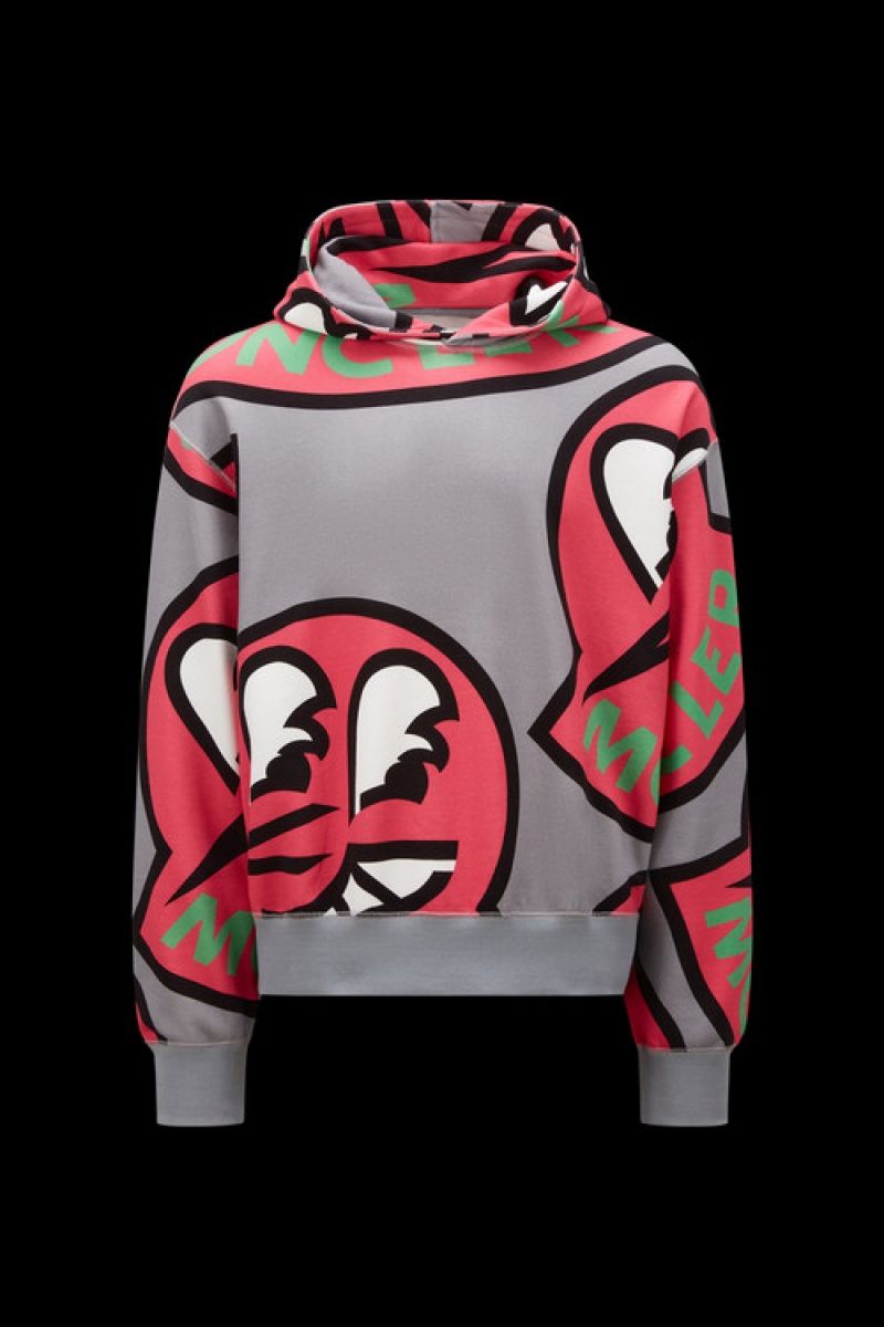 Sudadera con Capucha Moncler Logo Print Hombre Multicolor | EOKU-93625