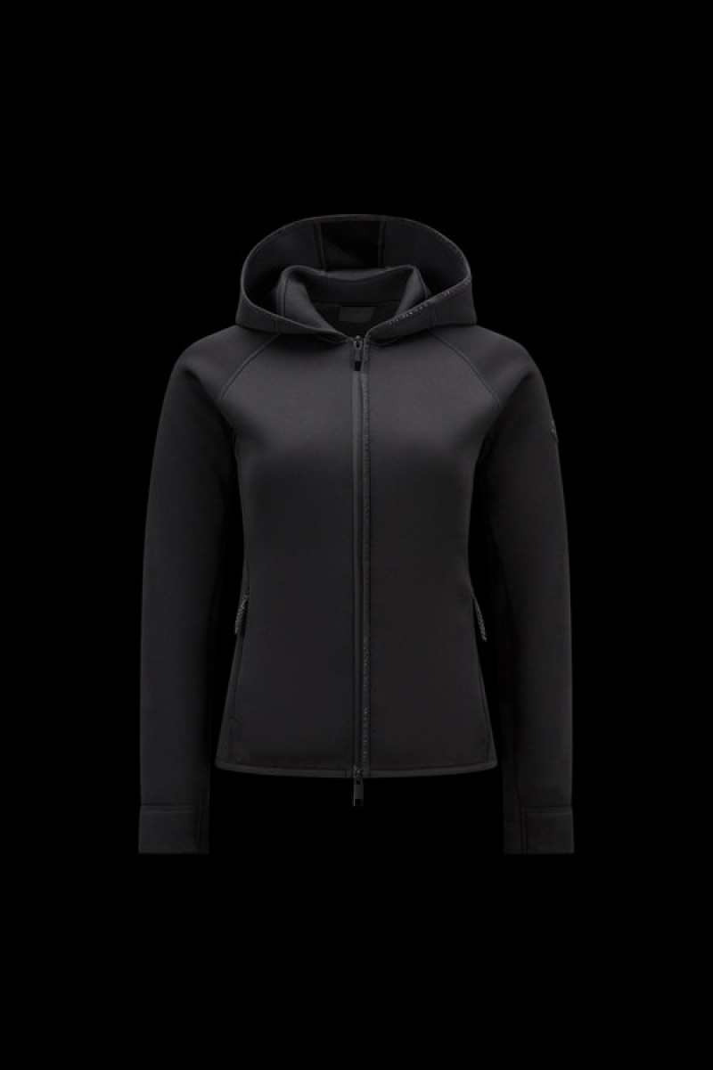 Sudadera con Capucha Moncler Neoprene Zip-up Mujer Negros | YGTS-19546