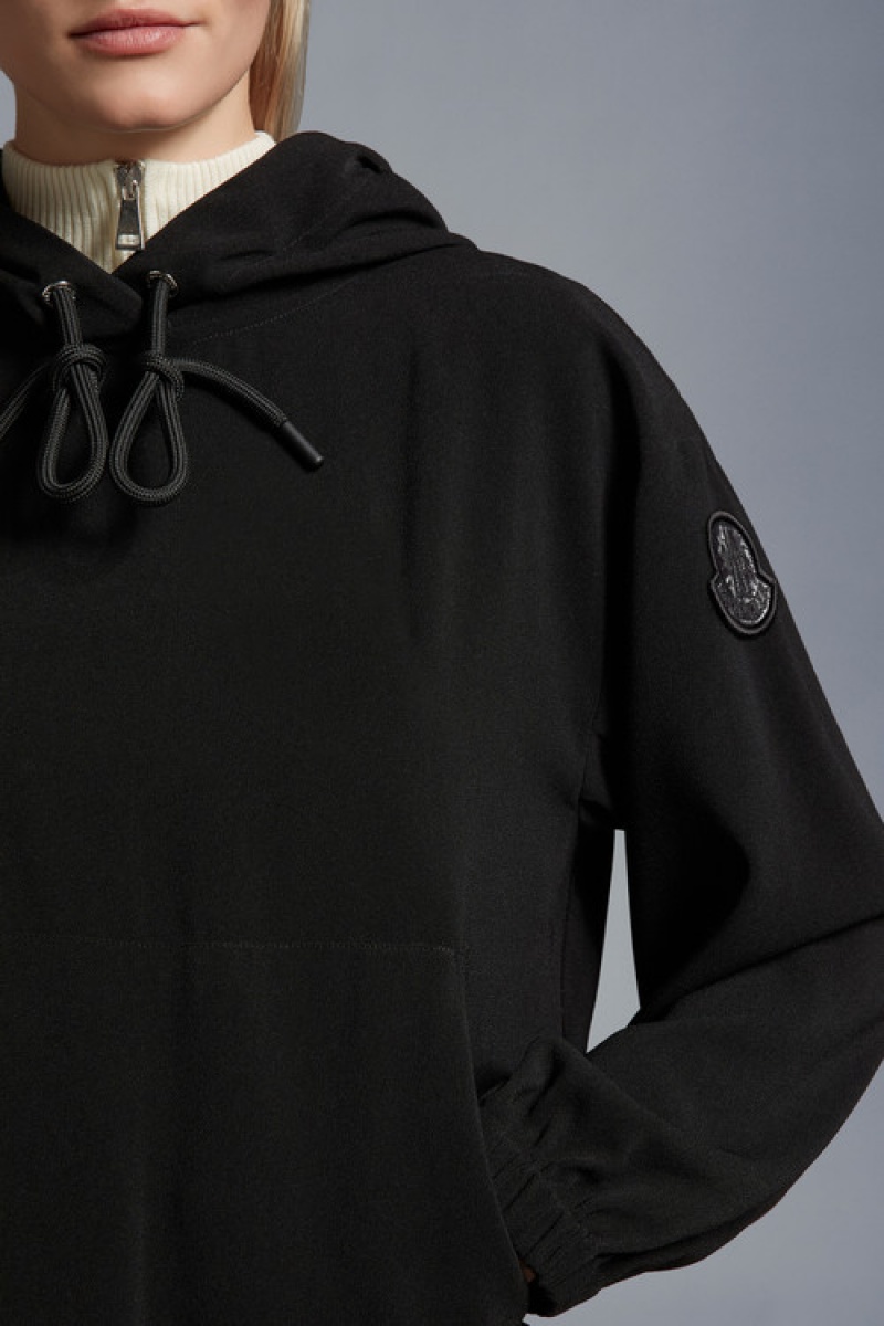 Sudadera con Capucha Moncler Satin Mujer Negros | FRWE-73529