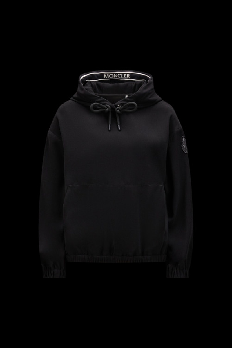 Sudadera con Capucha Moncler Satin Mujer Negros | FRWE-73529