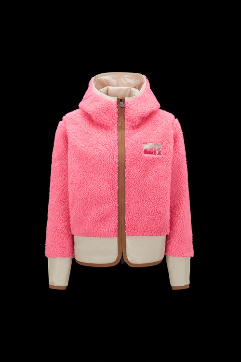 Sudadera con Capucha Moncler Teddy Zip-up Mujer Rosas | GSPE-90846