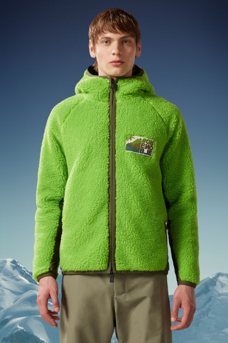 Sudadera con Capucha Moncler Teddy Zip-up Hombre Verdes Claro | CHKW-70164