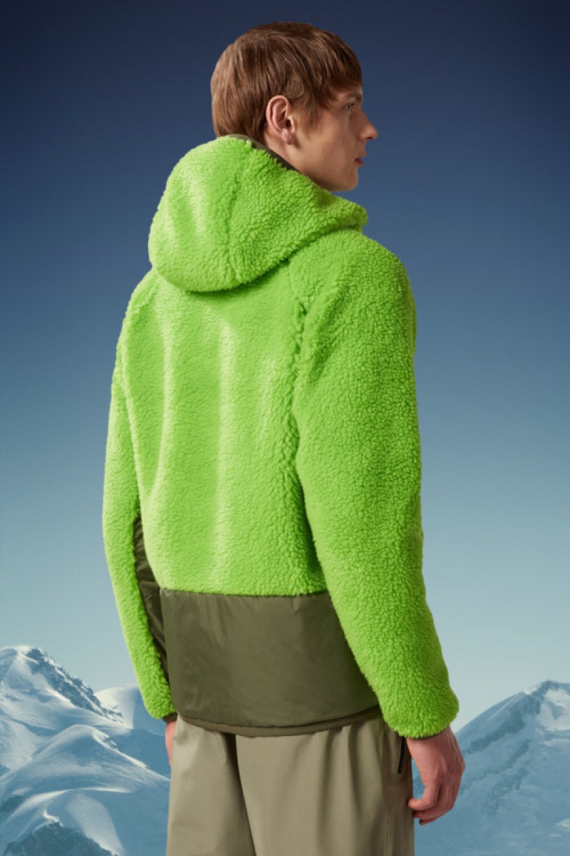 Sudadera con Capucha Moncler Teddy Zip-up Hombre Verdes Claro | CHKW-70164