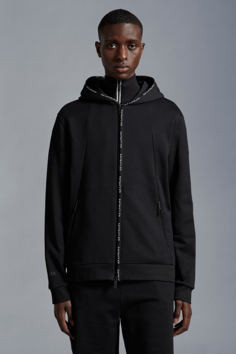 Sudadera con Capucha Moncler Zip-up Hombre Negros | OPLZ-75481