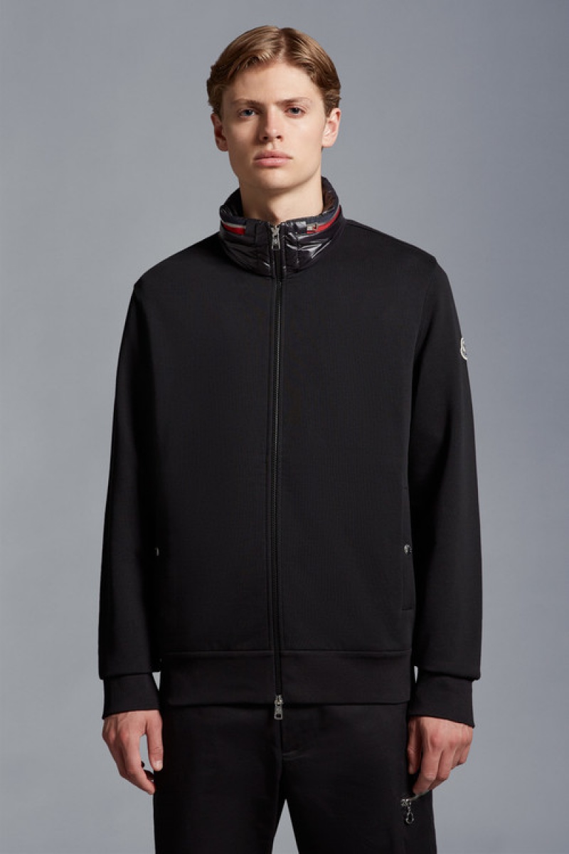 Sudadera con Capucha Moncler Zip-up Hombre Negros | RQMU-02597