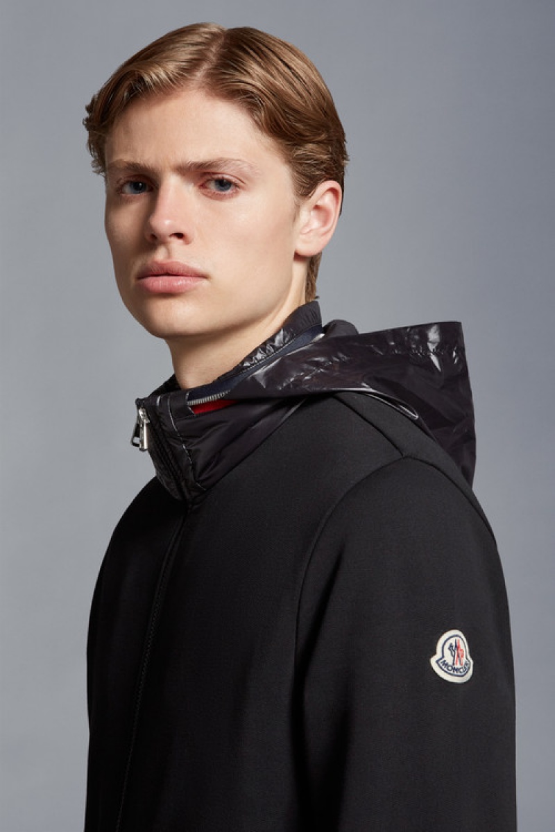 Sudadera con Capucha Moncler Zip-up Hombre Negros | RQMU-02597