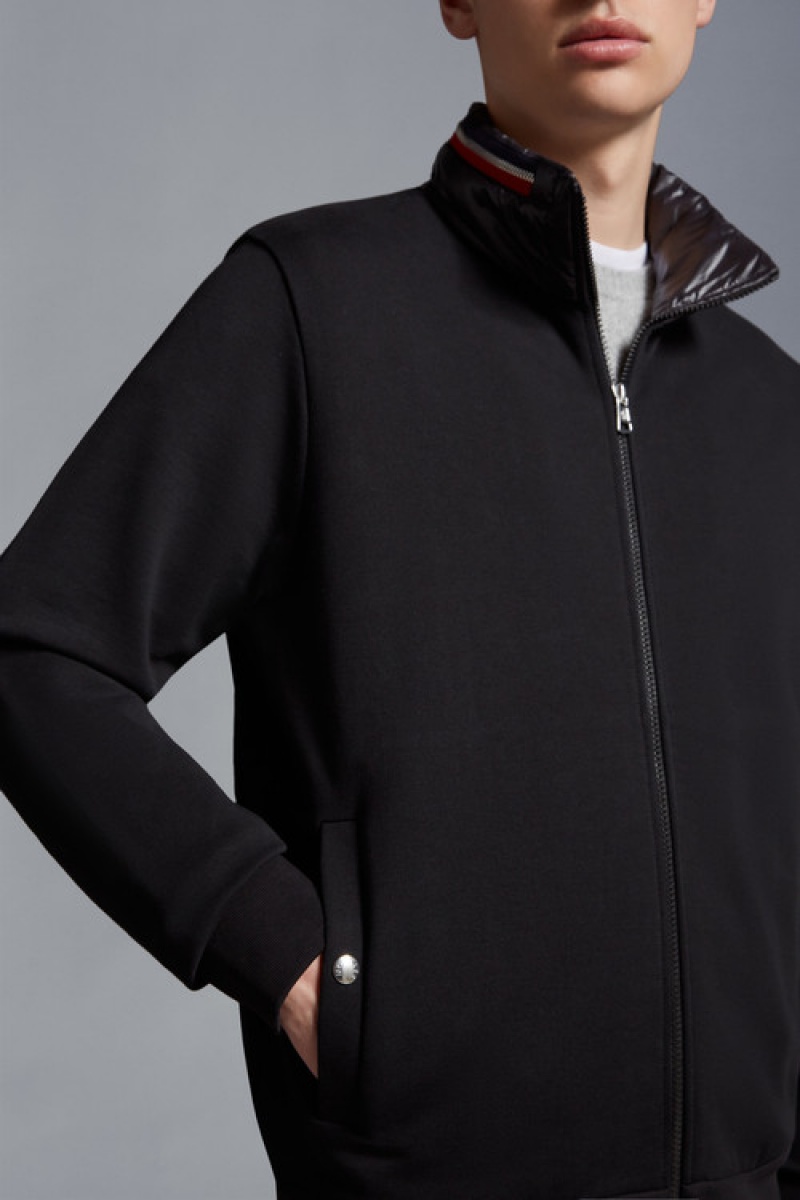 Sudadera con Capucha Moncler Zip-up Hombre Negros | RQMU-02597