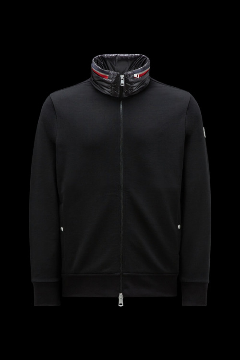 Sudadera con Capucha Moncler Zip-up Hombre Negros | RQMU-02597