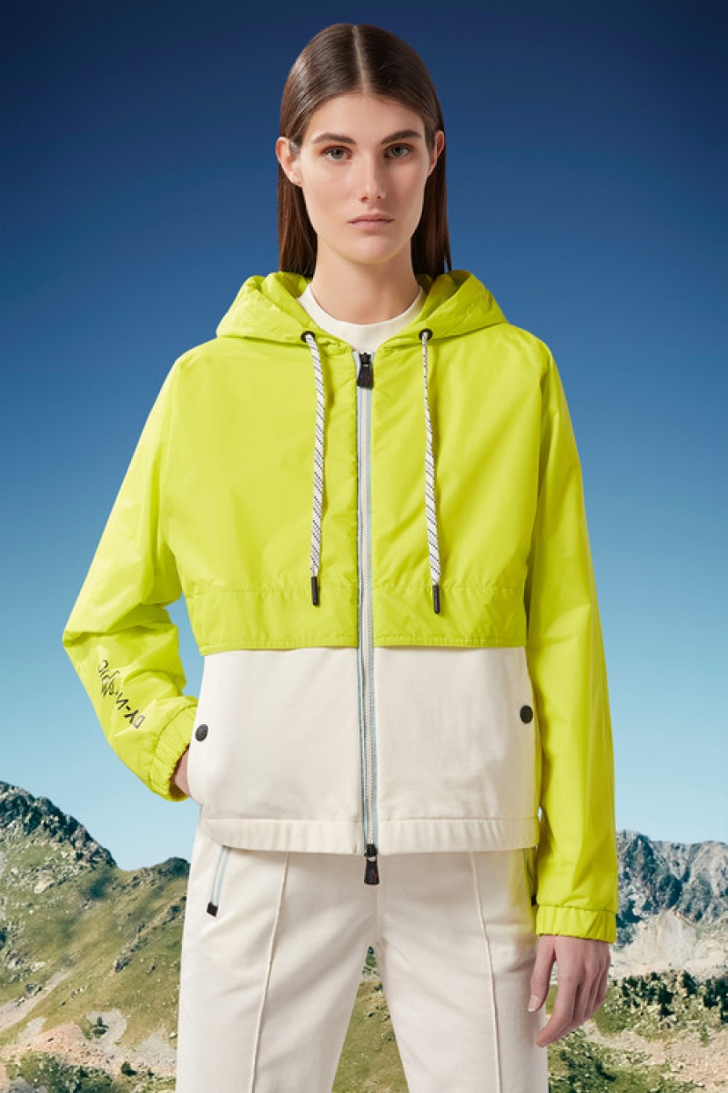 Sudadera con Capucha Moncler Zip-up Mujer Blancos Verdes | XHZJ-53780