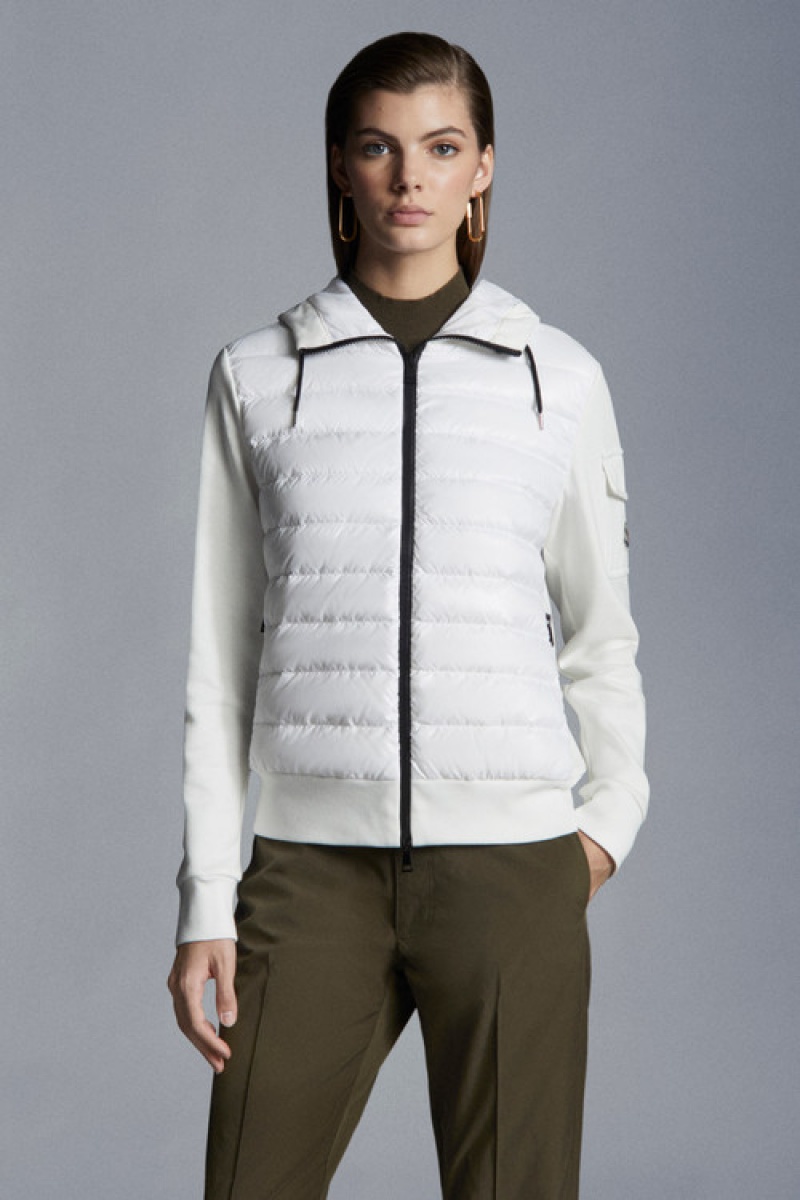 Sudaderas Moncler Acolchado Mujer Blancos | EGCB-07169