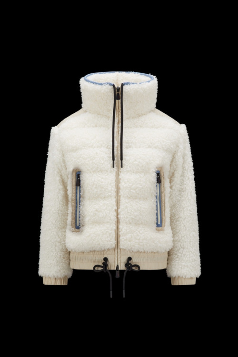 Sudaderas Moncler Acolchado Teddy Zip-up Mujer Blancos | ZTLV-68795