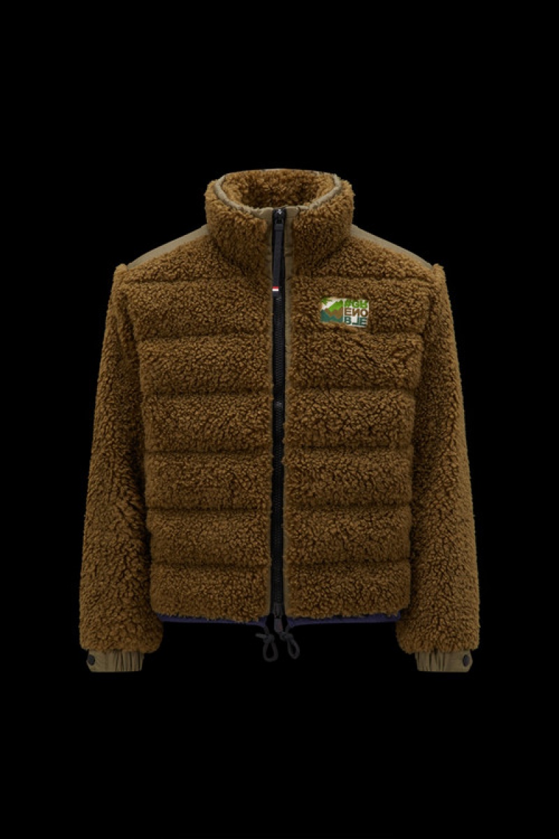 Sudaderas Moncler Acolchado Teddy Zip-up Hombre Verdes Oscuro | BMEI-64098