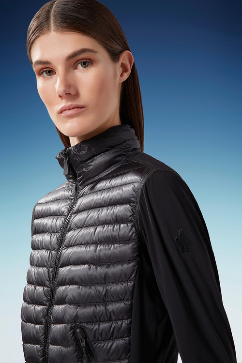 Sudaderas Moncler Acolchado Zip-up Mujer Negros | FQTB-41856