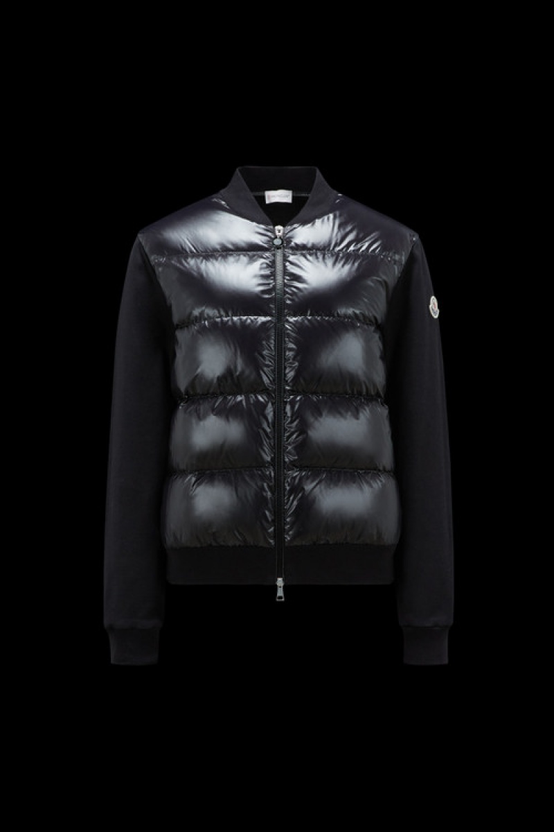 Sudaderas Moncler Acolchado Zip-up Mujer Negros | UNWG-86237