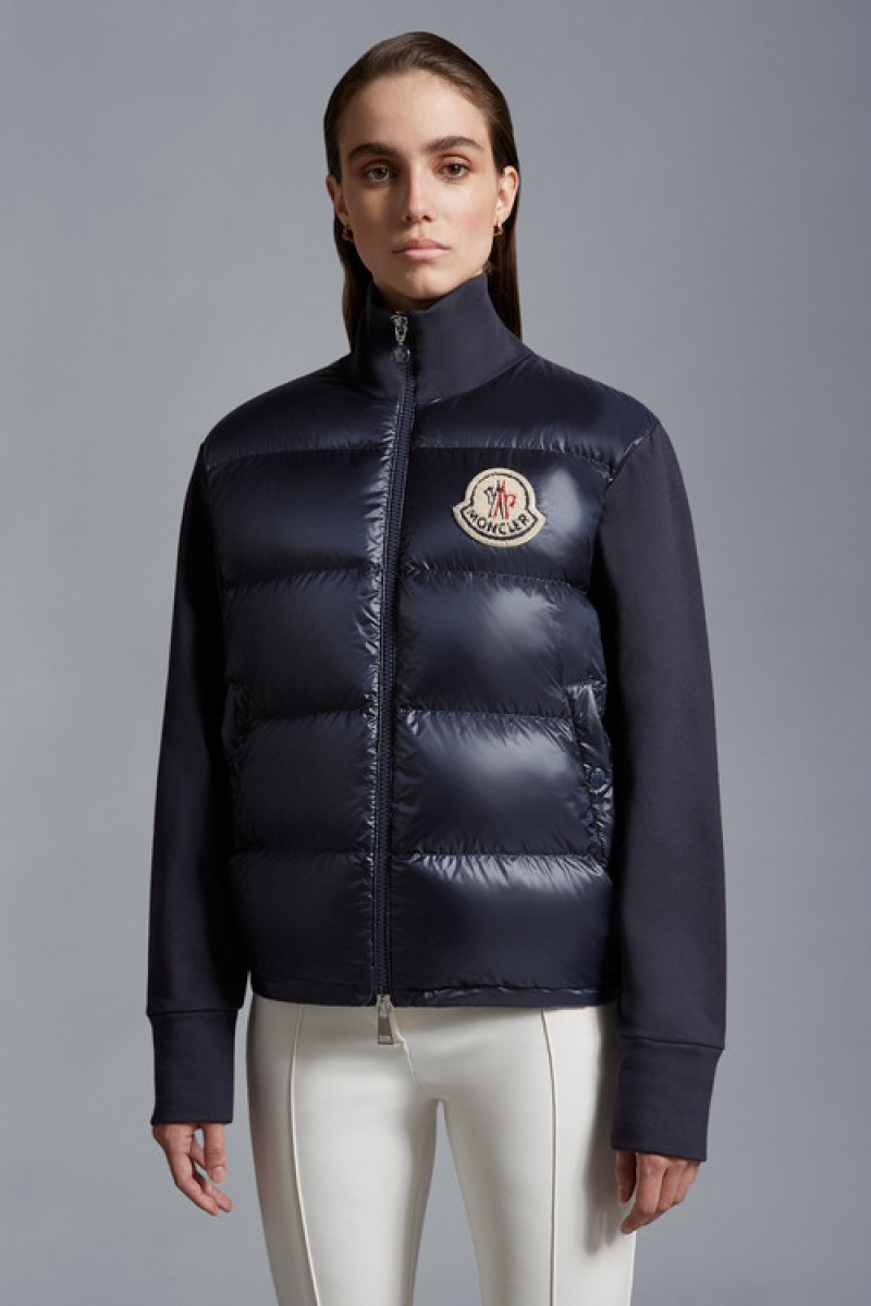 Sudaderas Moncler Acolchado Zip-up Mujer Azul Marino Azules | NFOK-75610